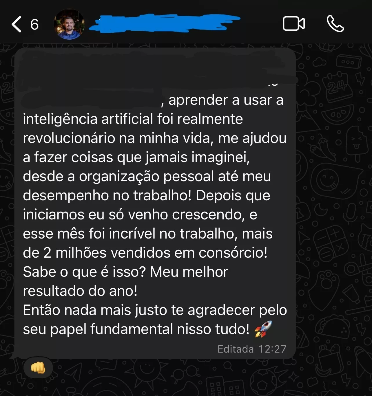 aluno que vendeu mais de 2 milhões em consórcio