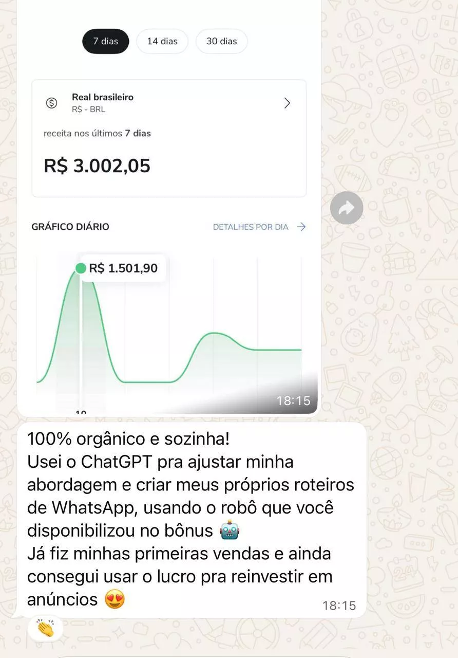 100% orgânico — primeiras vendas com ChatGPT