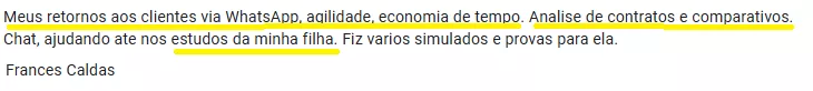Frances Caldas — análise de contratos, agilidade